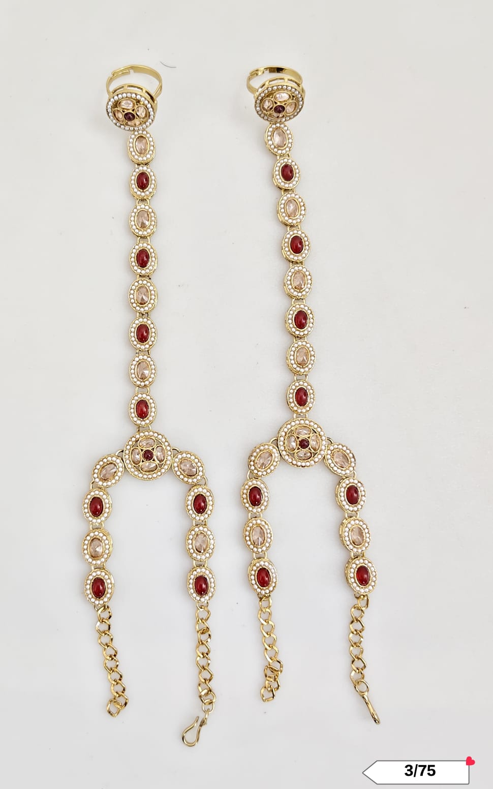 Antique Gold Plated Hathpanja Set